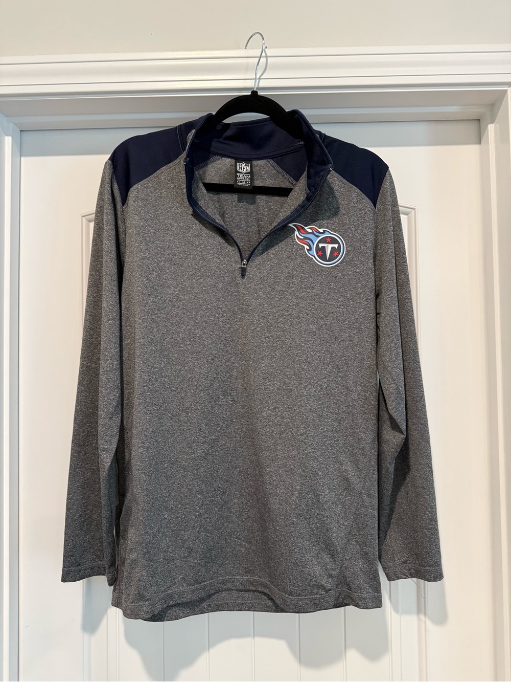 NFL Tennessee Titans Gray & Navy Quarter-Zip Pullover